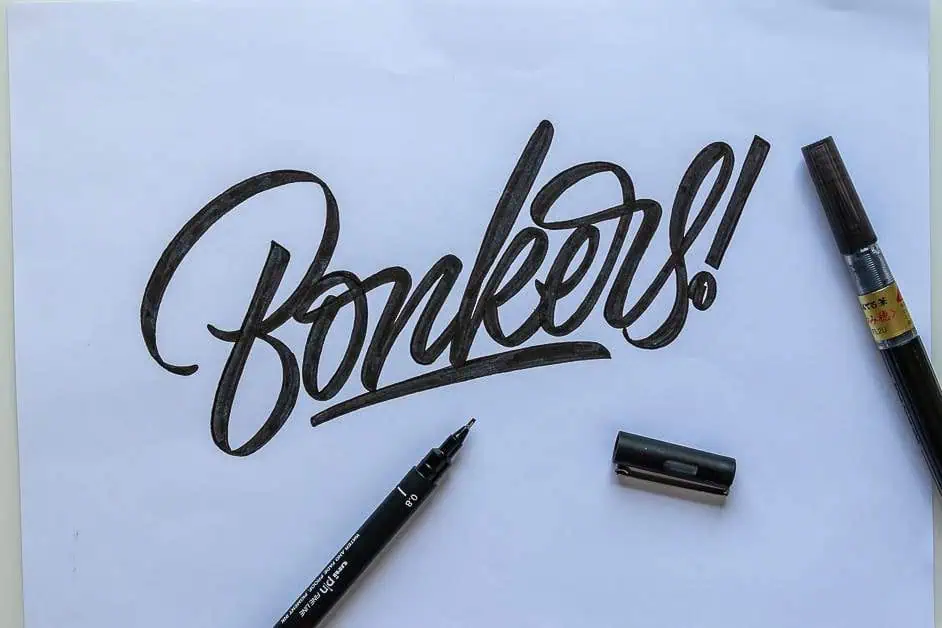 Artistic lettering of the word 'Bonkers!'