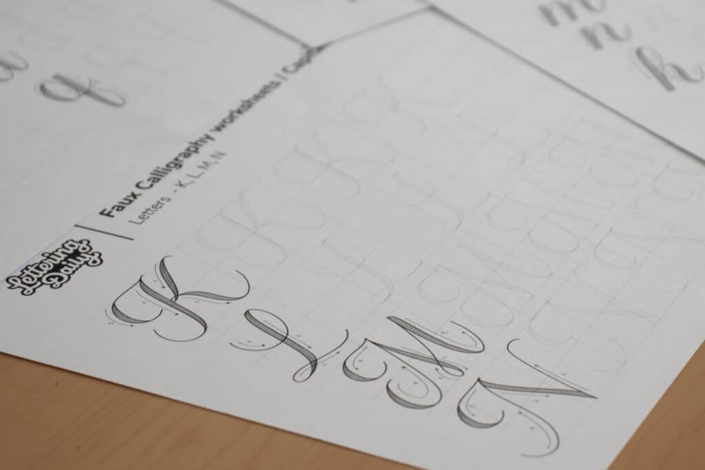 How to Practice Faux Calligraphy + FREE PRINTABLE