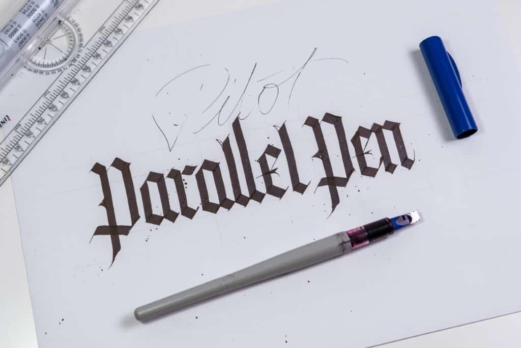 Blackletter calligraphy with the Pilot Parallel Pen.