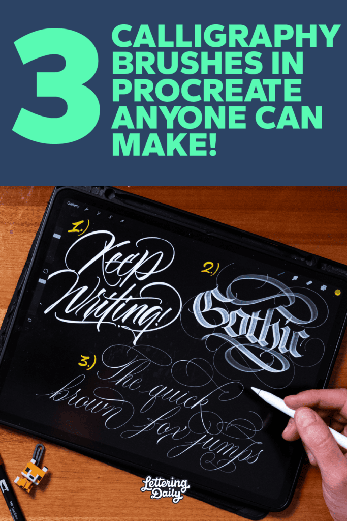 Digital calligraphy brushes in Procreate app