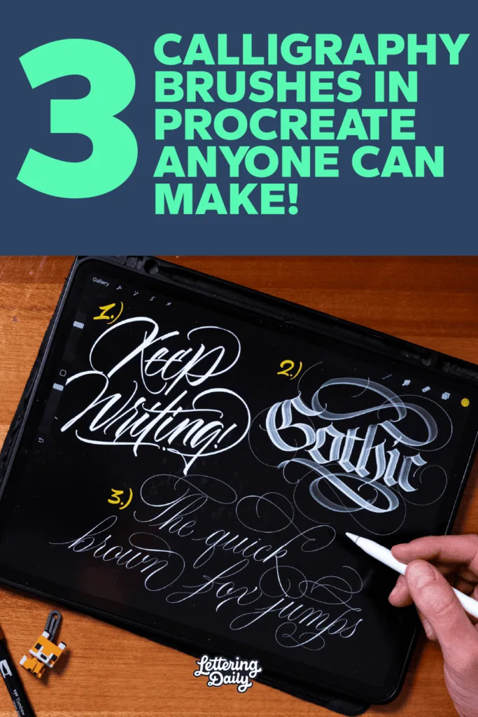 Digital calligraphy brushes in Procreate app