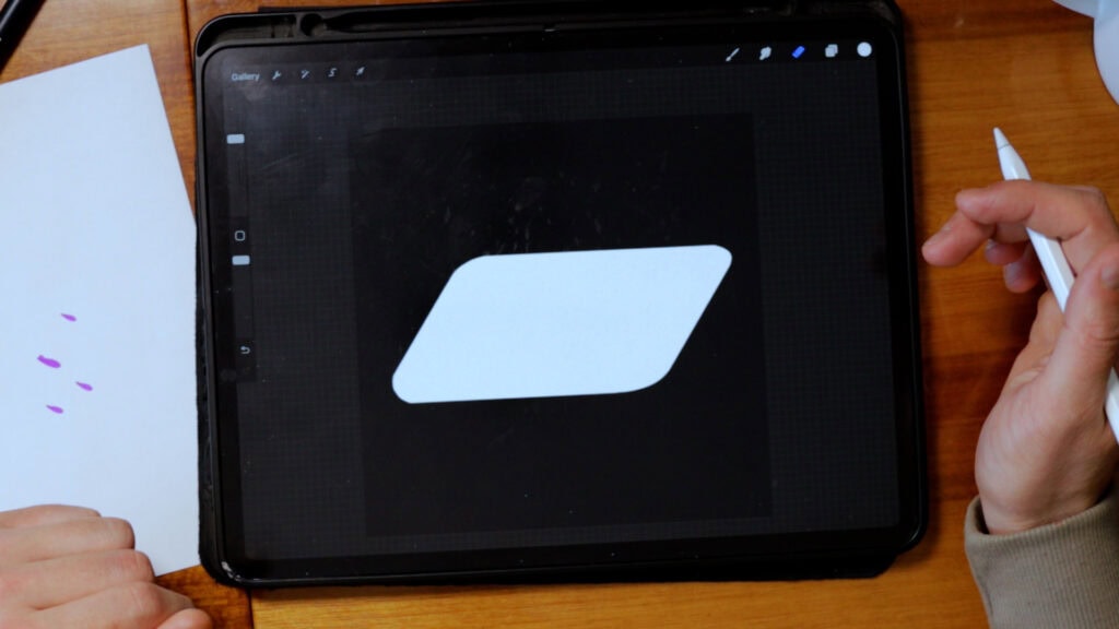 Digital drawing on a tablet