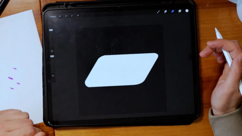 Digital drawing on a tablet