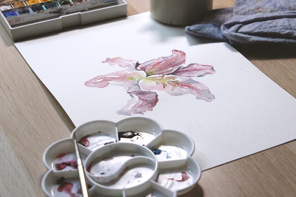 How to create watercolor flowers - Lettering Daily