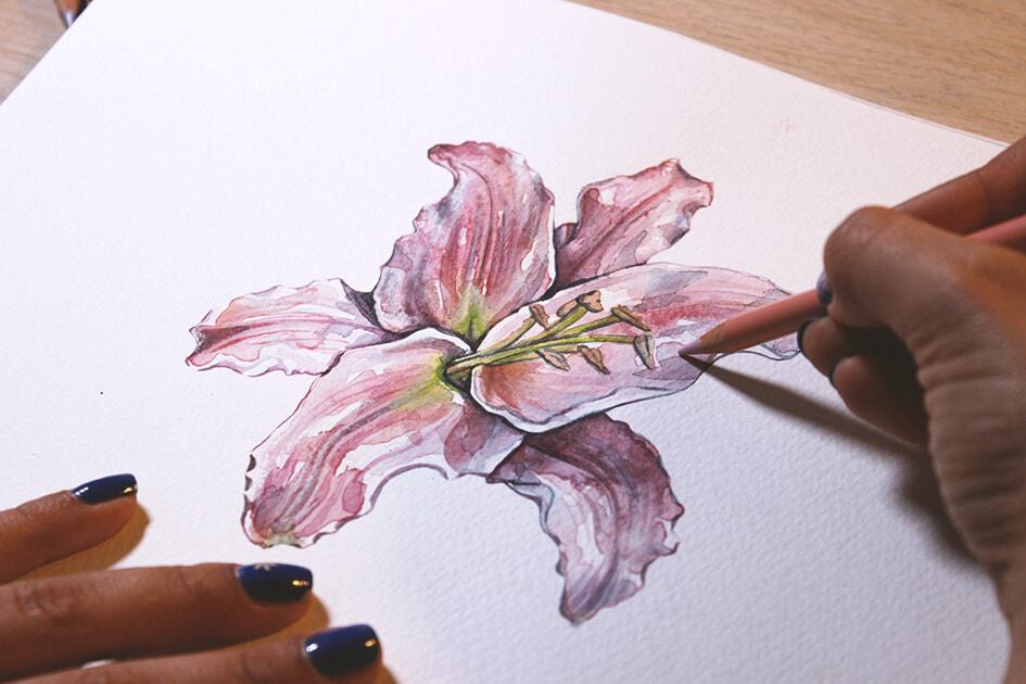 How to create watercolor flowers - Lettering Daily