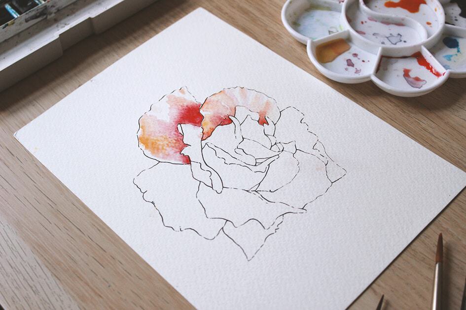 How to create watercolor flowers - Lettering Daily