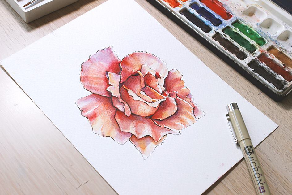 How to create watercolor flowers - Lettering Daily