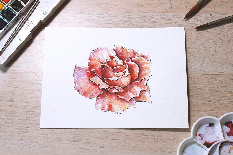 How to create watercolor flowers - Lettering Daily