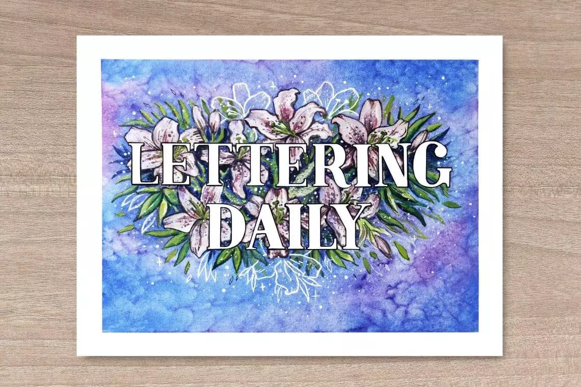 Cover How to create watercolor flowers - Lettering Daily