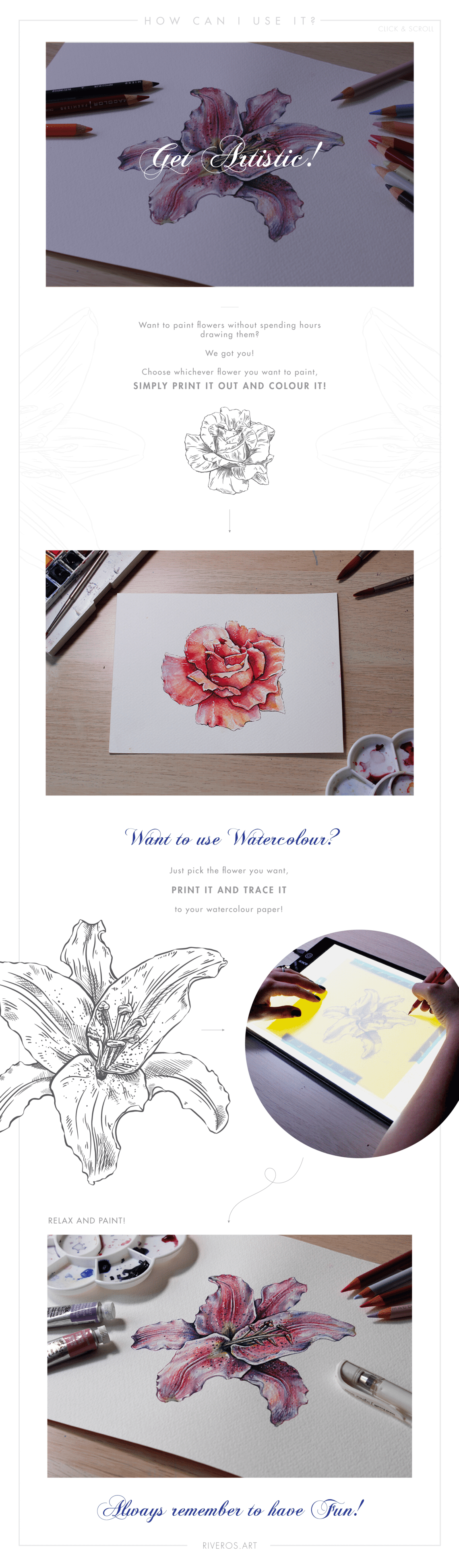 How to create watercolor flowers - Lettering Daily