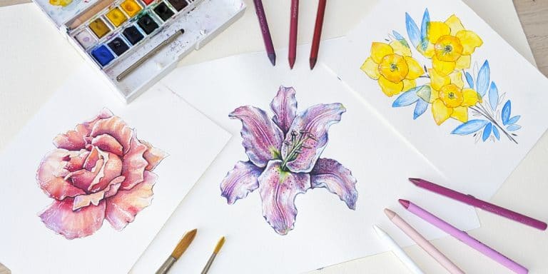 How to create watercolor flowers - Lettering Daily