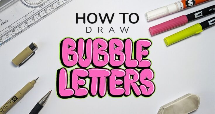 how to draw bubble letters step by step tutorial 2020 lettering daily