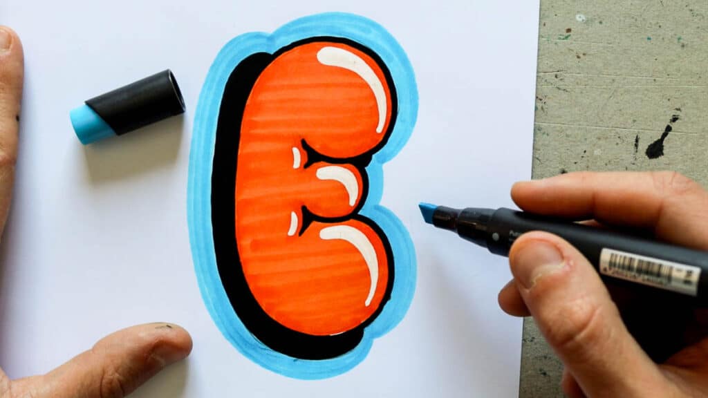 adding a second outline to bubble letters