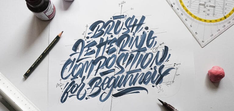 Brush lettering composition for beginners -Lettering Daily