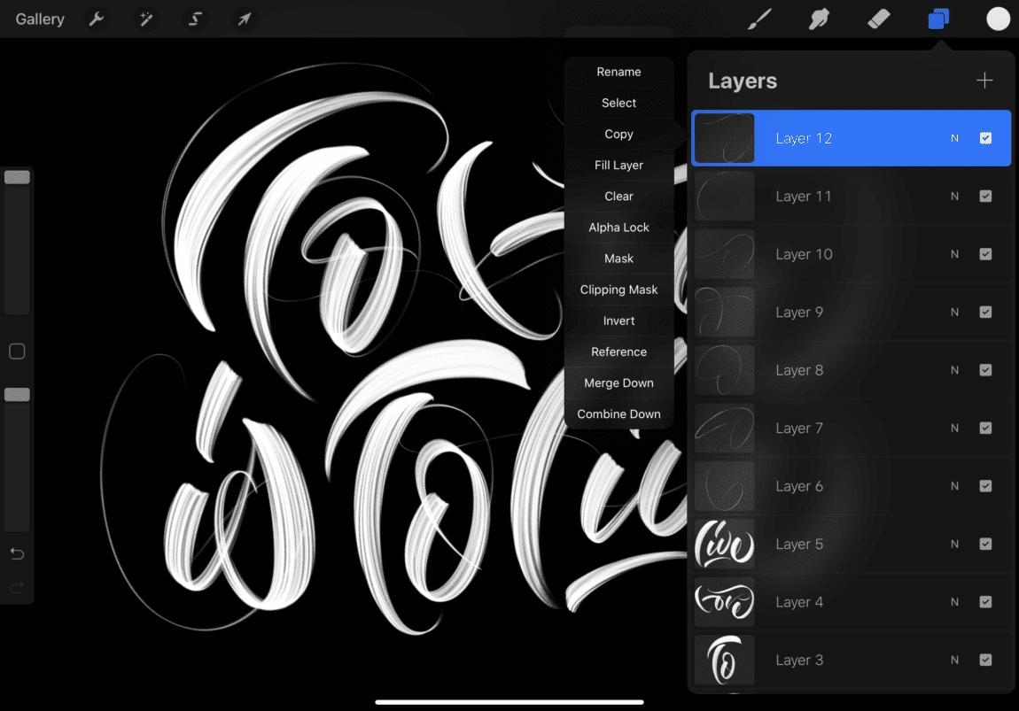 iPad lettering for beginners - how to use Procreate - Lettering Daily