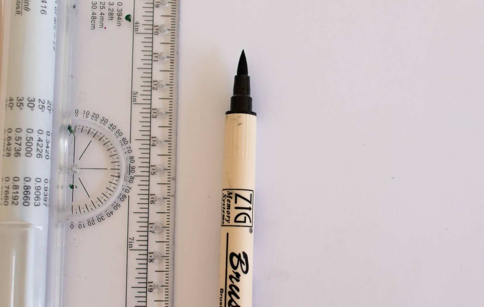 Brush pen nib size sample - Zig Brushables