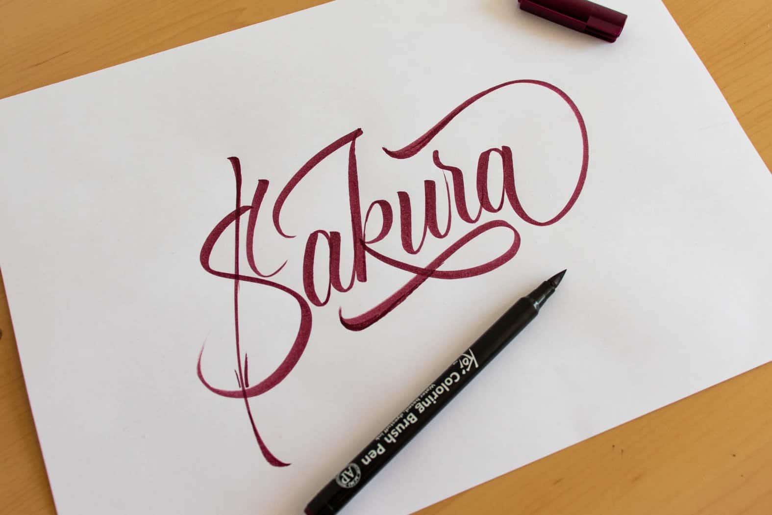 Sakura Koi Brush Pen - Sample calligraphy