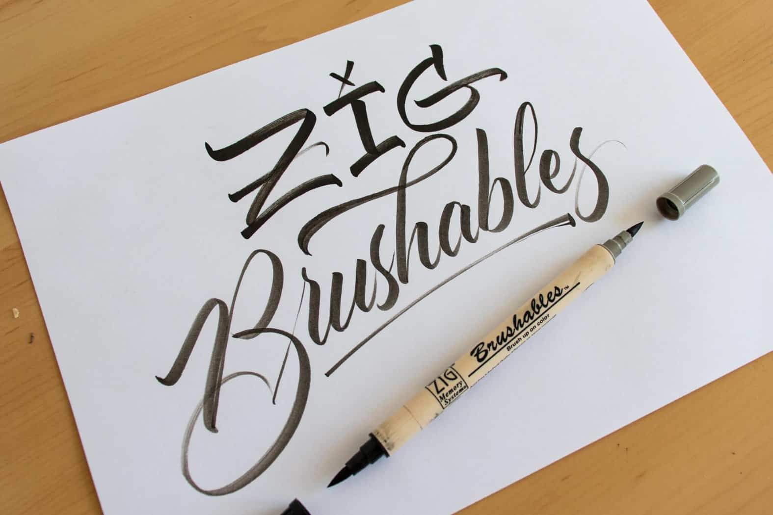 Zig Brushables - sample calligraphy