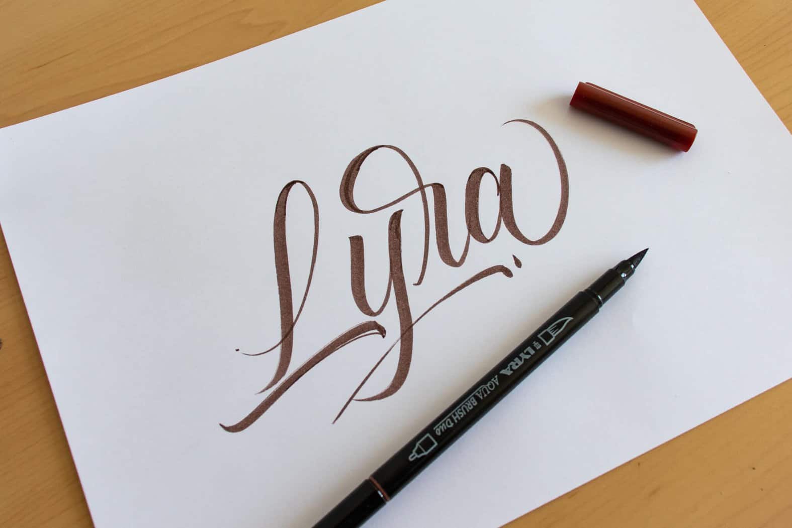 Lyra brush pen - sample calligraphy