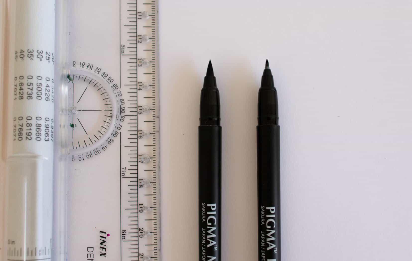 Brush pen nib size sample - Sakura Pigma Professional
