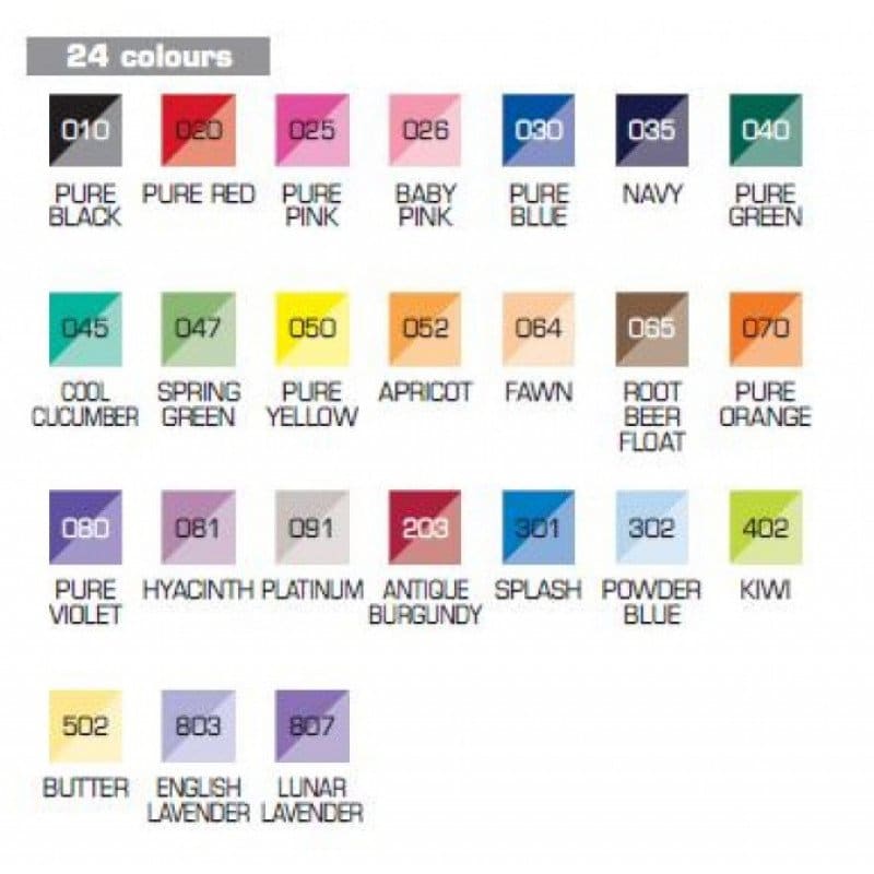 Zig Kuretake Brushables color chart