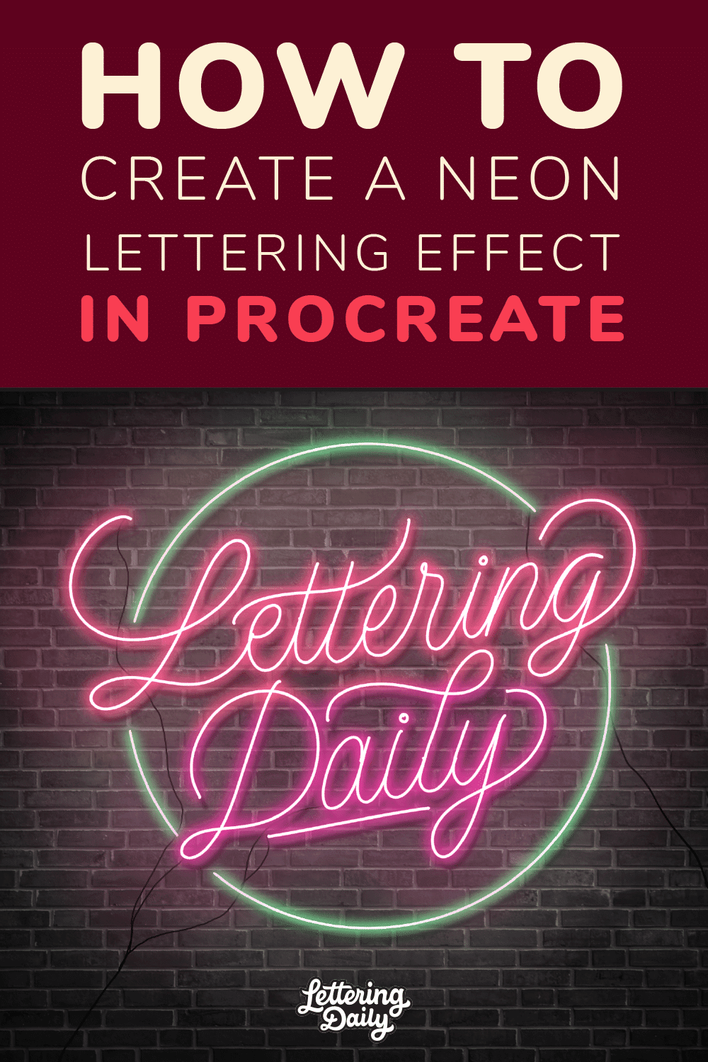 How To Create Neon Lettering In Procreate Tutorial Lettering Daily