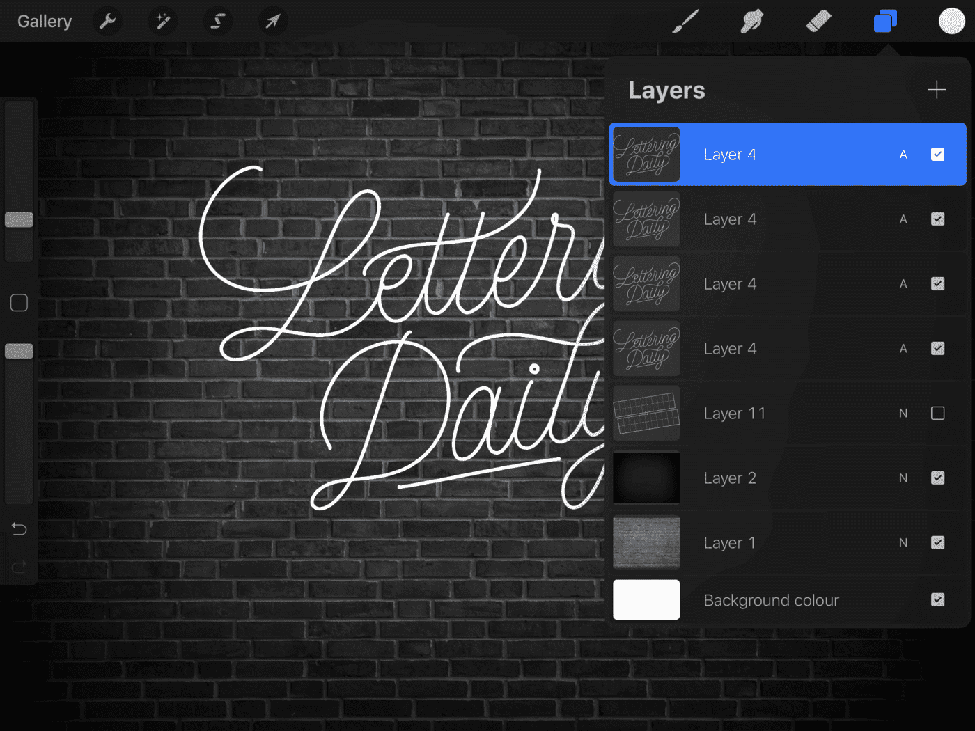 How To Create Neon Lettering In Procreate - Lettering Daily