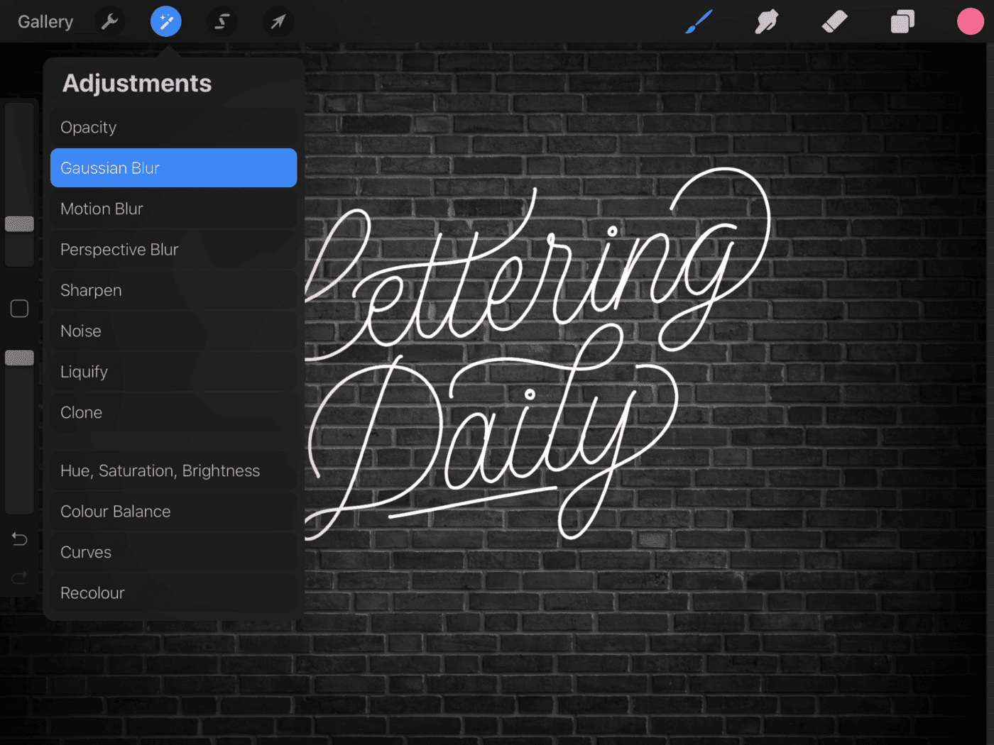 How To Create Neon Lettering In Procreate - Lettering Daily