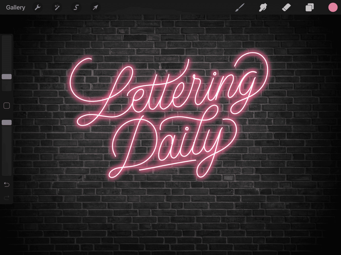 How To Create Neon Lettering In Procreate - Lettering Daily