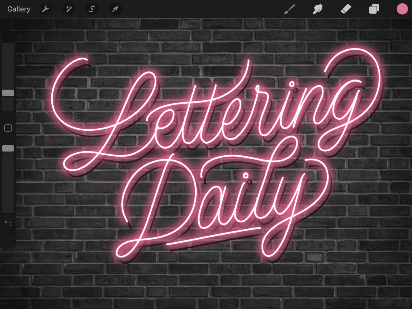 How To Create Neon Lettering In Procreate - Lettering Daily