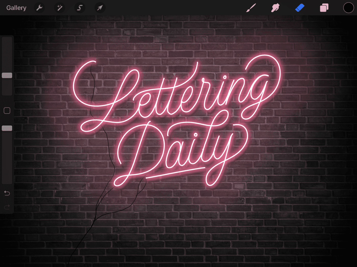 How To Create Neon Lettering In Procreate - Lettering Daily