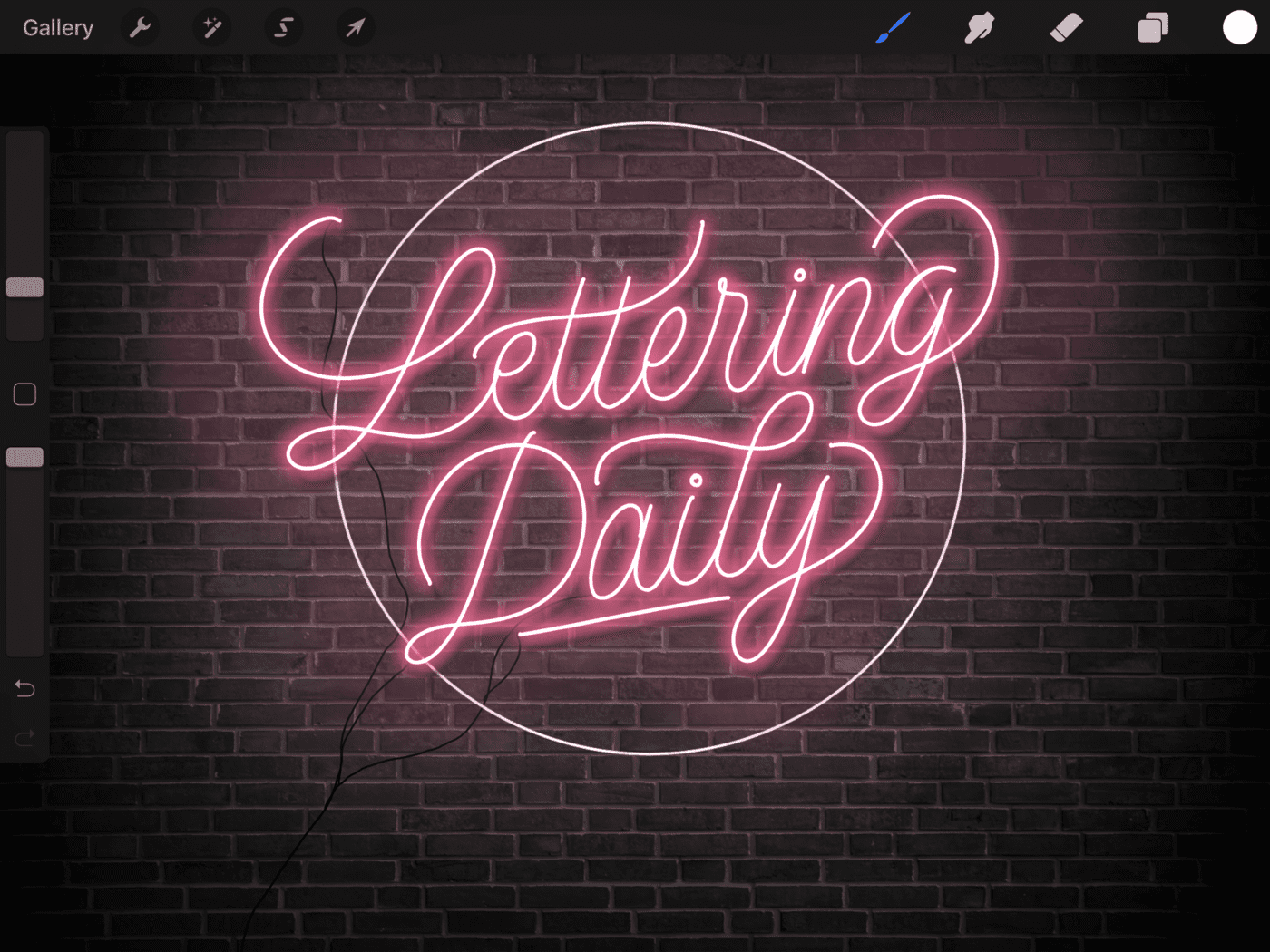 How To Create Neon Lettering In Procreate Tutorial Lettering Daily