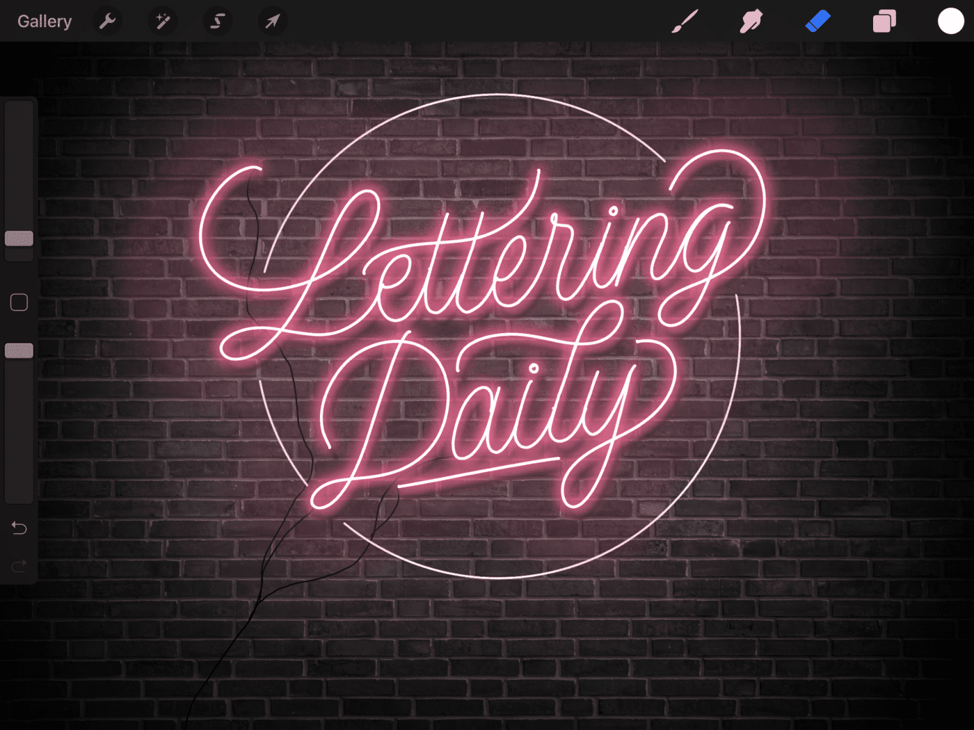 How To Create Neon Lettering In Procreate - Lettering Daily