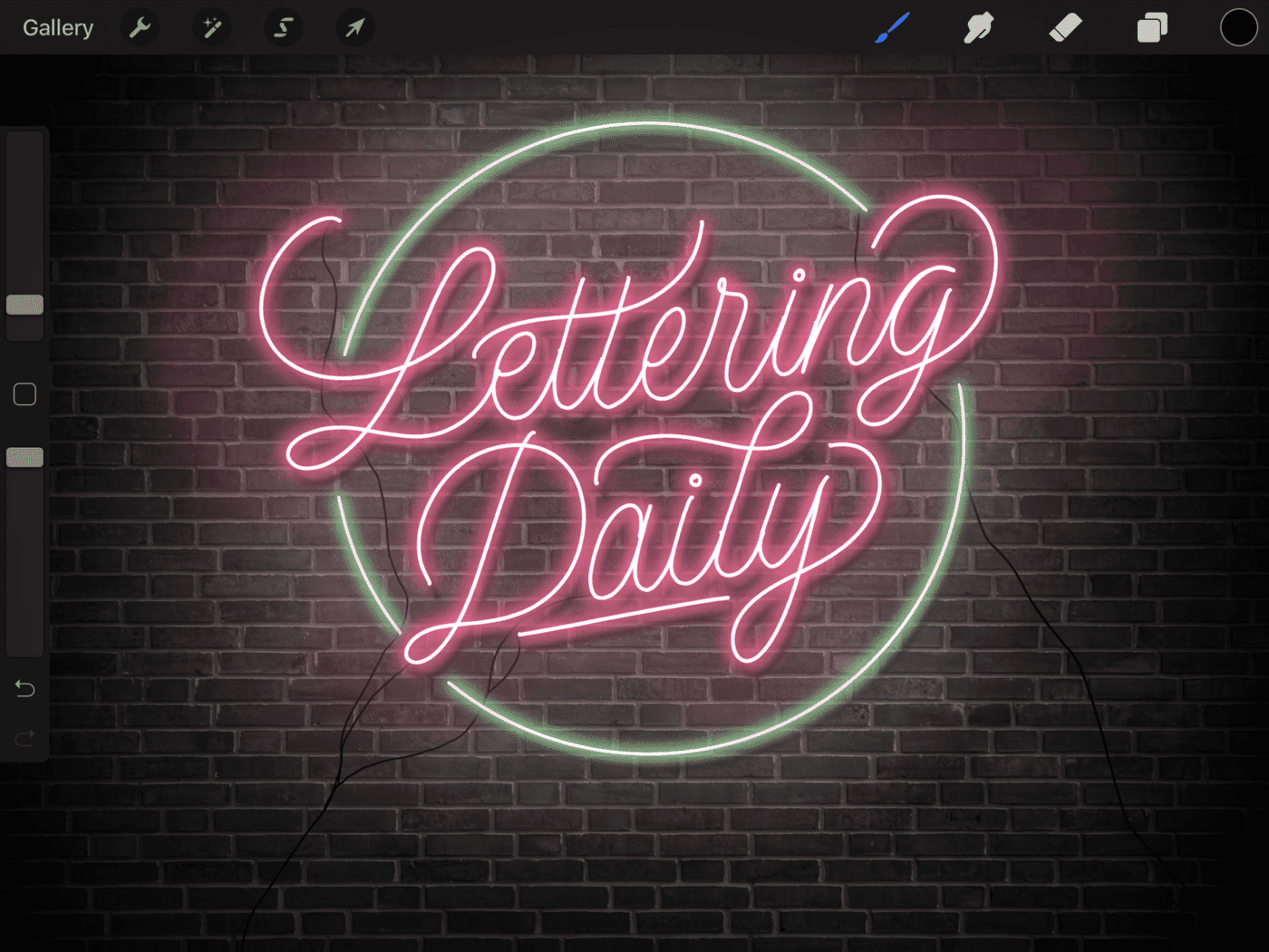How To Create Neon Lettering In Procreate (Tutorial 2020) Lettering Daily