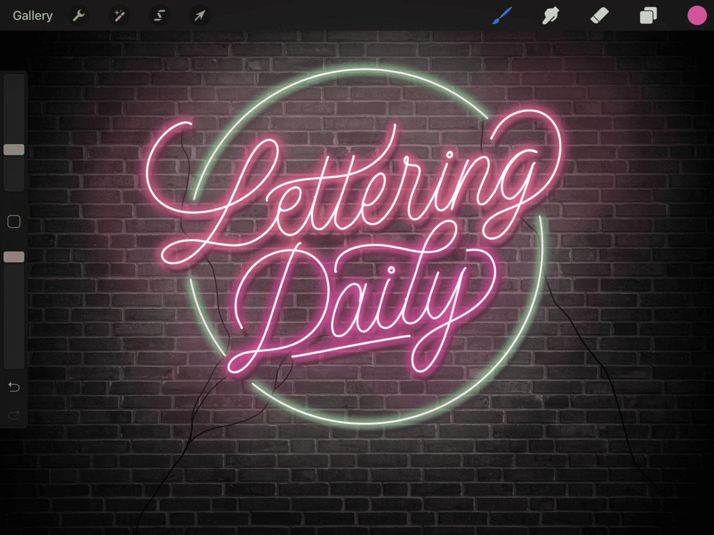 How To Create Neon Lettering In Procreate Tutorial Lettering Daily