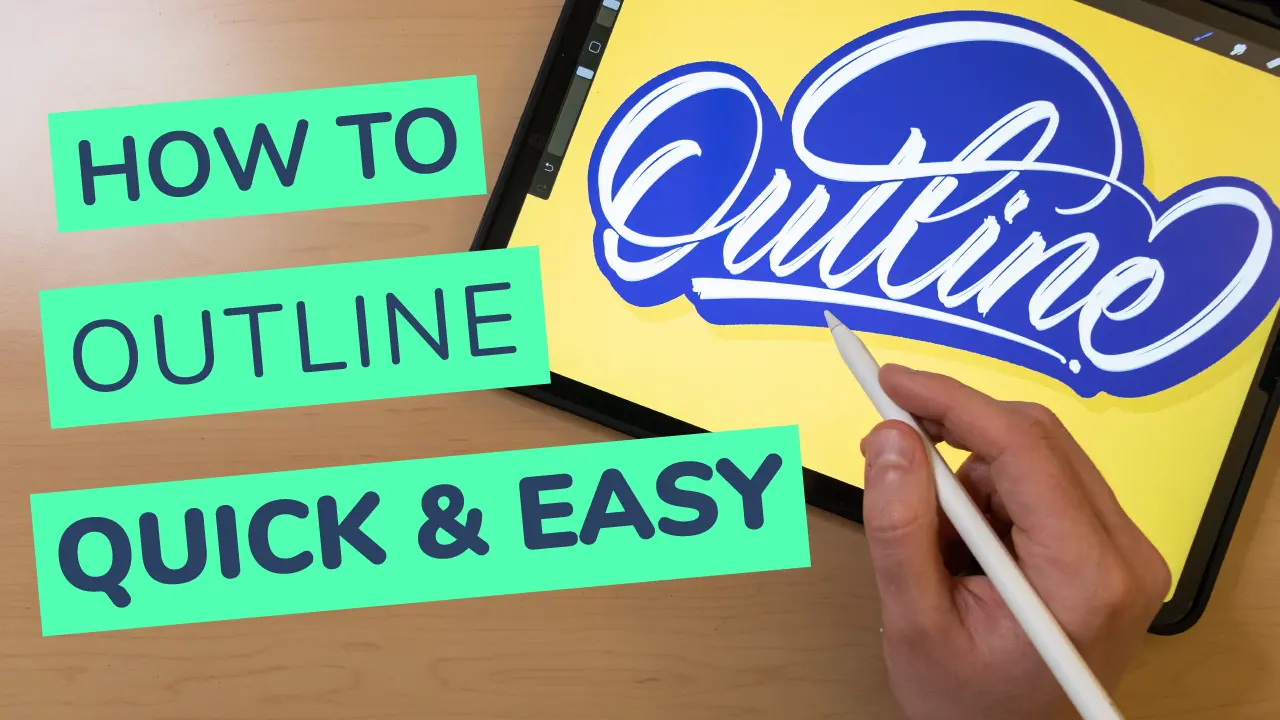 How To Outline Lettering In Procreate (QUICK & EASY)