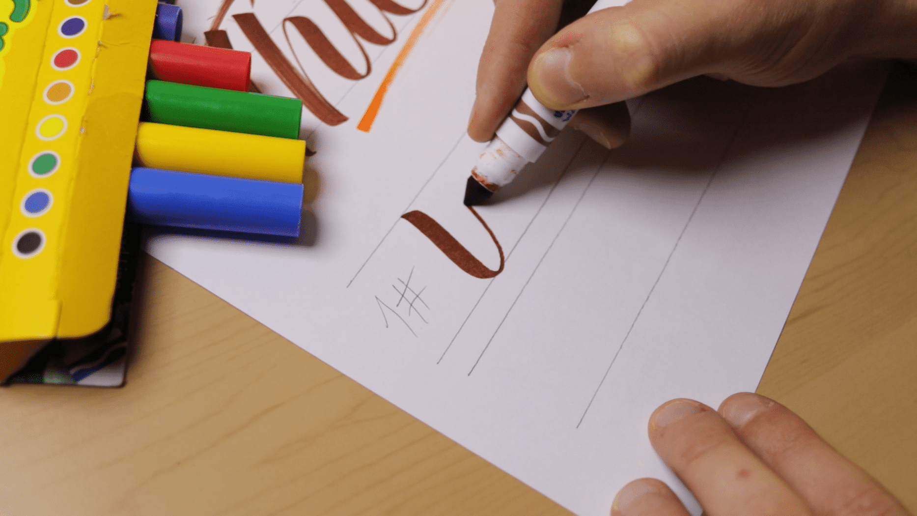 Crayola Calligraphy Tutorial  Easy (and Cheap!) Hand Lettering For  Beginners Using Crayola Markers 