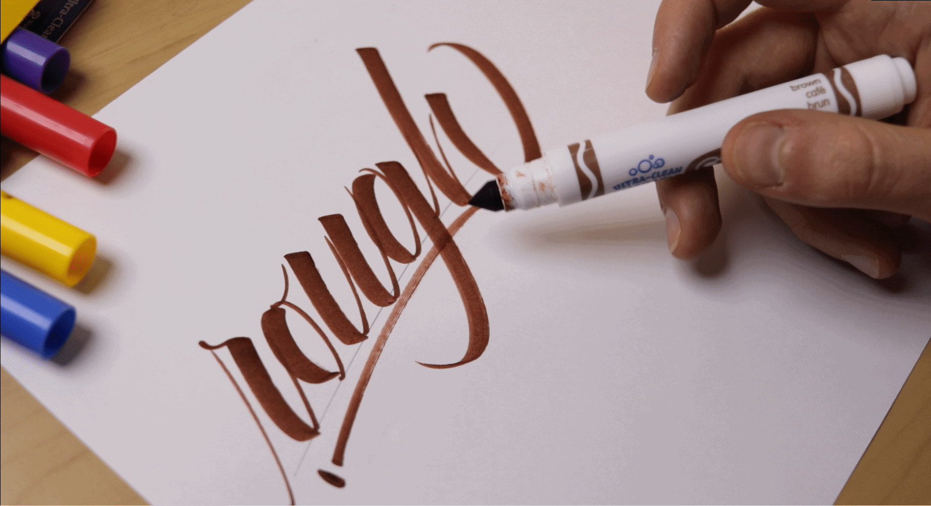 Using Crayola Super Tips Markers for Modern Calligraphy Writing 