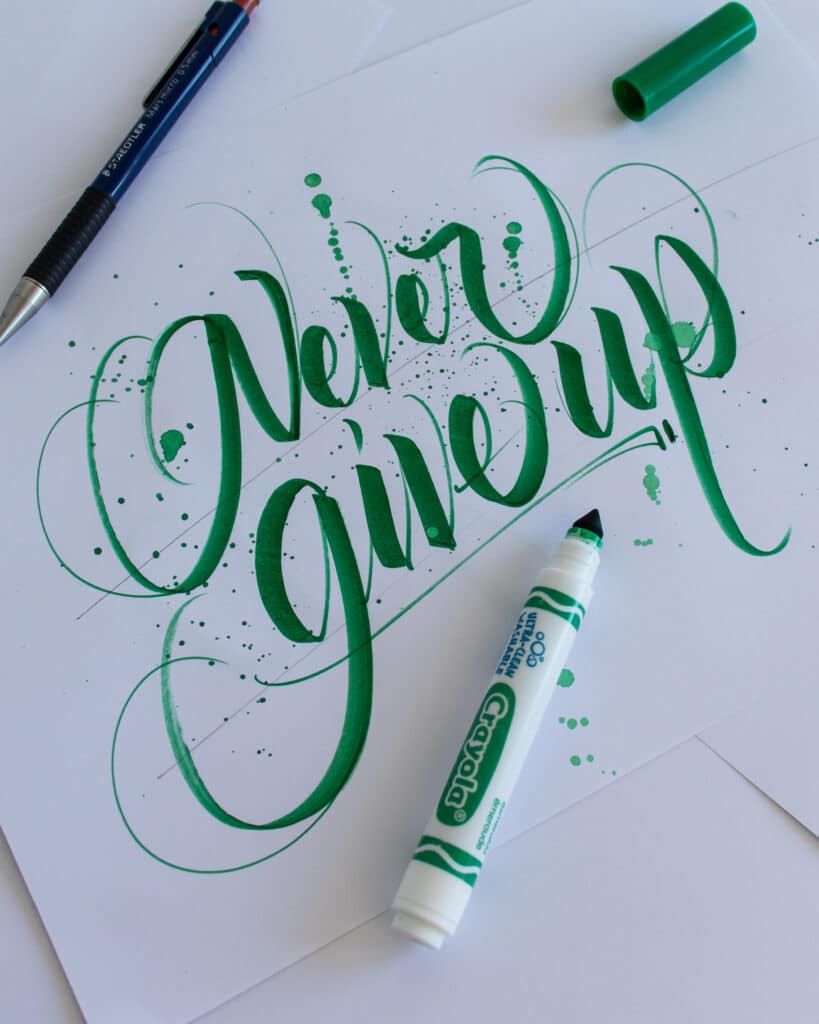 How To Do Calligraphy With Crayola Markers - Lettering Daily