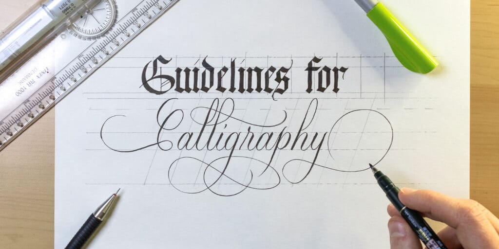 Guidelines for calligraphy demonstration.
