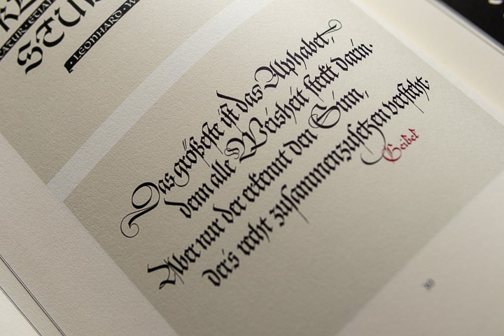 Blackletter calligraphy sample from Collection (Sammlung) by Hermann Zapf