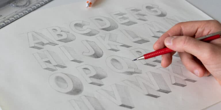How To Draw 3D Letters (+FREE Worksheet)
