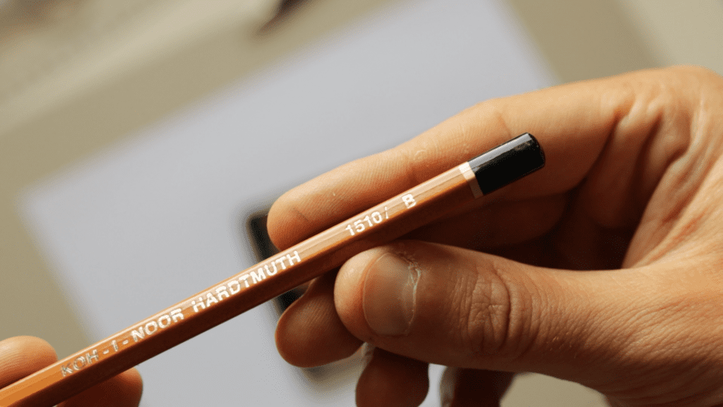 Best pencil for calligraphy is the one with a mark B and above.