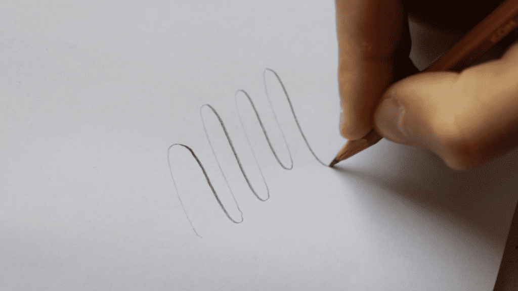 Demonstrating the different marks a pencil can produce.