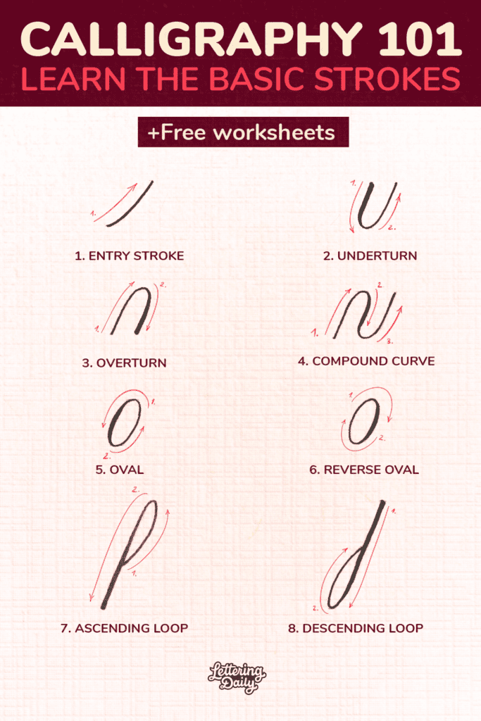 Basics of Calligraphy Practice Sheet Templates Calligraphy Printable iPad  Procreate Calligraphy 