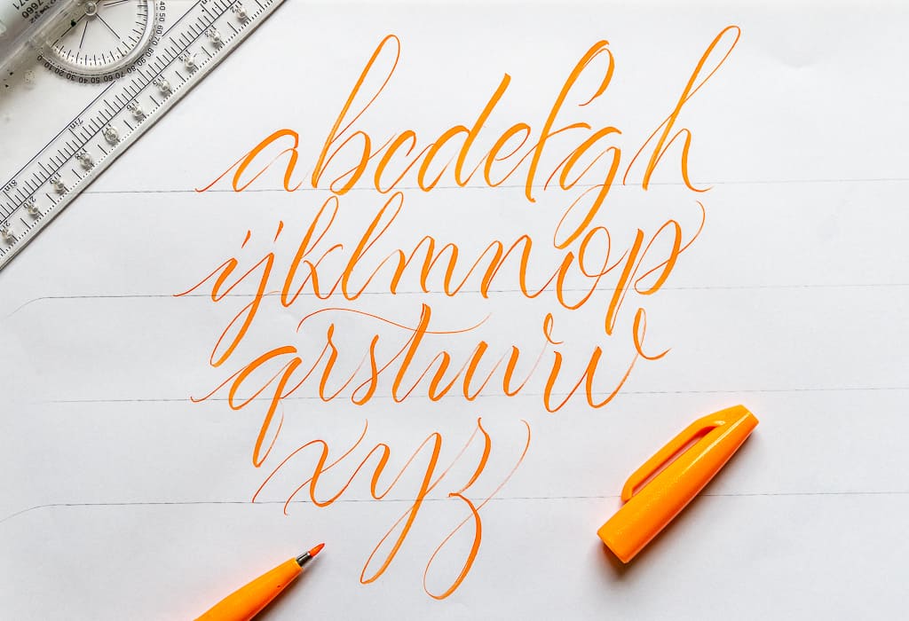 Brush pen store lettering alphabet