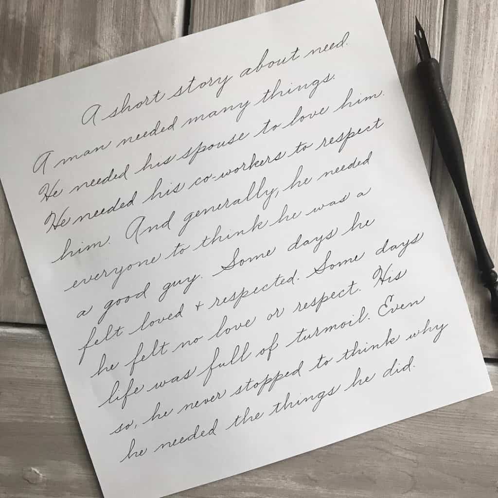 better hand writing Sample of beautiful handwriting.