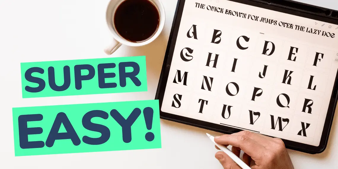 Coffee and digital typography practice session