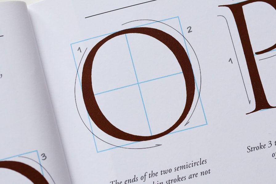 Example of the letter O fitting in a square. Image taken from the book Calligraphy by Julien Chazal.