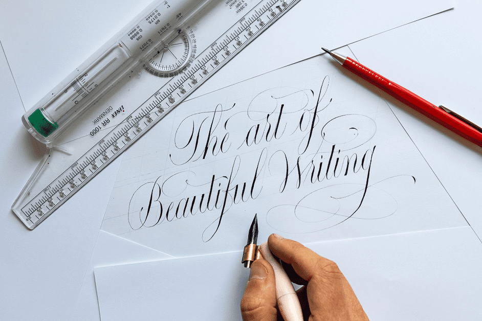 Calligraphy example written with a pointed nib.